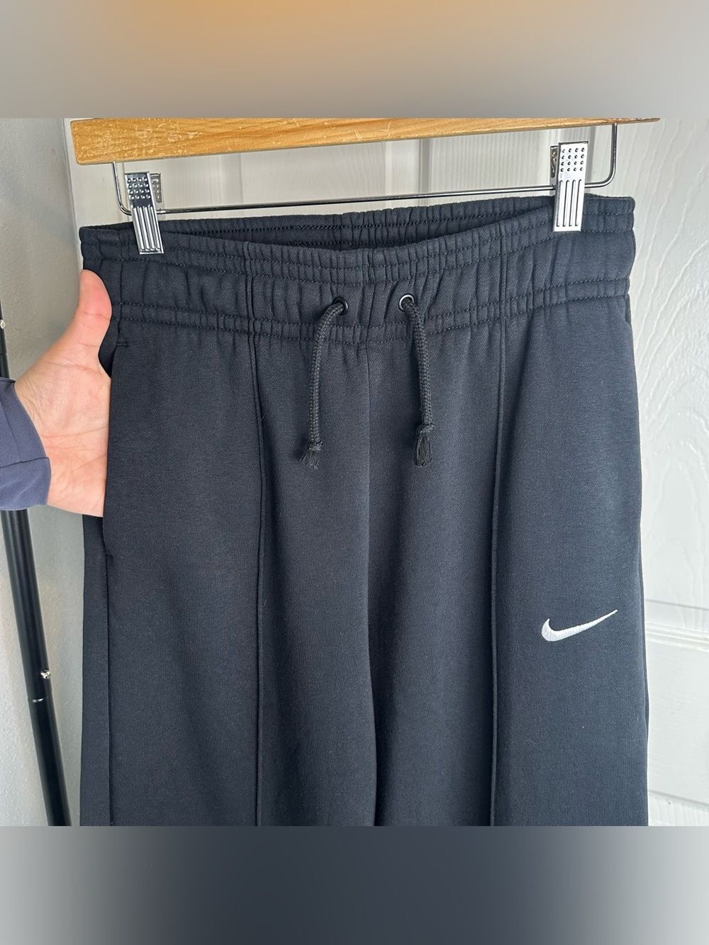 Nike Palazzo Wide Leg Black Sweatpants W/ Pockets Womens Size Small CU6156-010 - Picture 6 of 11